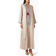 Zah Design Modern Tasarım Abaya Rahat Şıklık ile Uzun Kollu ve Açık Ön Detaylı