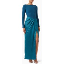 Eegen Studio Drape Maxi Elbise - Dikkat Çekici Doku, Yüksek Yırtmaç & V-Yırtmaçlı Bel