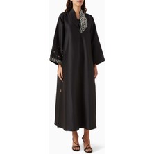 Rauaa Official Konforlu ve Şık Pearl Aksesuar Detaylı Abaya Sheila ile Birlikte