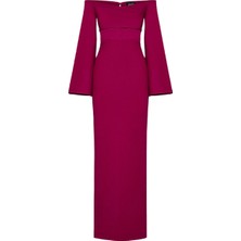 Solace London Eliana Maxi Elbise - Mor