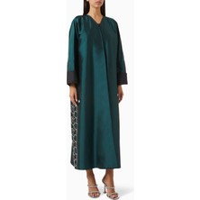 Elna Line Şık Kristal Süslemeli Taffeta Abaya ve Şeila ile Konforlu Zarafet