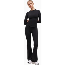 Because Of Alice Base Sculpting Flared Leggings Şekillendirici Yüksek Bel Bol Paça Kadın Tayt