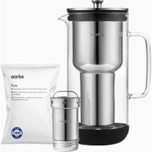 Aarke Arıtıcı Cam ve Paslanmaz Çelik Su Filtresi Sürahisi 2.4l + Saf Filtre Granülleri