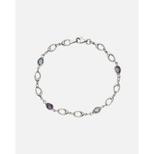 Fascination by Ellen K. Yüksek Kaliteli 375 Ayar Altın Amethyst Kadın Bilezik 19CM Şıklık ve Zarafet Için
