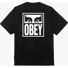 American Rag Cie Obey Eyes Icon 2 Tişört - %100 Pamuk, Rahat Kalıp, Ön ve Arka Baskı