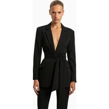 Because Of Alice Classic Blazer With Belt Klasik Blazer Kadın Ceket