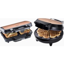 Bestron Copper Koleksiyonu Tost Makinesi ve Waffle Makinesi