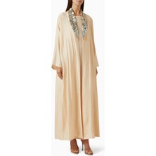 Beige Collection Işlemeli Abaya Takımı ile Şık ve Rahat Günlük Veya Akşam Kullanımı Için Mükemmel Seçim