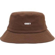 American Rag Cie Yumuşak Pamuklu Unstructured Flat Top Bucket Hat - Obey Işlemeli, 3 Renk Seçeneği