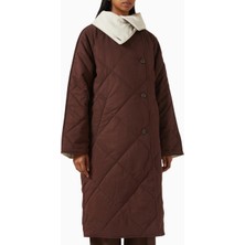 Varley Annalise Reversible Wrap Coat, Lüks Çift Taraflı Kahverengi Kaban