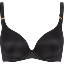Agent Provocateur Paige Siyah Kalıplı Sütyen , Yüksek Destek, Konforlu, Italyan Mikrofiber, Yan Göğüs Desteği