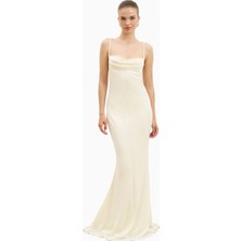 Because Of Alice Ruched Chiffon Maxi Dress Kadın Elbise