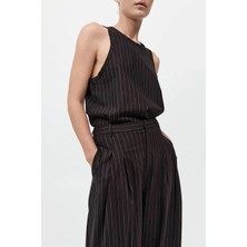 American Rag Cie Kadınlar Için Yün Çizgili Kolsuz Tişört | %96 Rws Yün ile Sürdürülebilir Moda