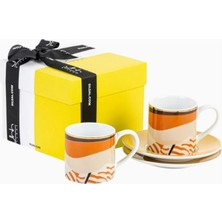 Silsal Sarb 2’li Espresso Fincan ve Tabağı, Altın Detaylı