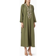Rauaa Official Günlük Şıklık Için Işlemeli Abaya ve Eşleşen Şila ile Rahat Kullanım