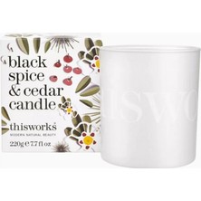This Works Black Spice-Cedar Mum 220G, El Yapımı Lüks Mum