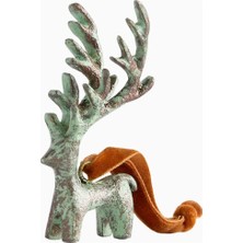 Crate & Barrel Verdigris Deer Christmas Tree Ornament Antik Görünümlü Geyik Süsü