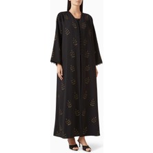 Hessa Falasi Şık Loop Detaylı Georgette Abaya Akşam ve Günlük Şıklık Için Ideal Tasarım
