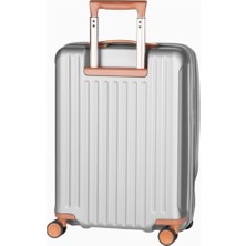 Bric's Milano Brıc's Capri 55 cm Gümüş Renkli Usb'li Kabin Boy Valiz Şık ve Pratik Seyahat Konforu