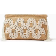 Sarah's Bag Raffia Vague Tığ Işi Klipsli Çanta, El Yapımı & Zarif