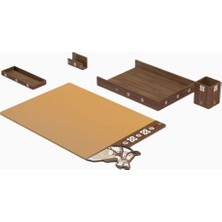 AYA THE ART OF LİVİNG Faras Desk Set, Ceviz Ahşap ve Crossgrain Deri