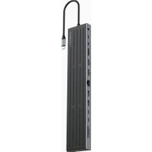 Powerology Nexis 13-In-1 Usb-C Hub-Laptop Stand Siyah