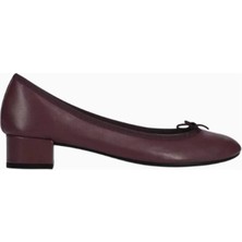 Repetto Camille 30 Ballerina Pumps, Burgonya Nappa Deri, Fiyonk Detaylı, 30MM Topuk, Fransız Zarafeti