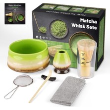 Guiga 7 Parça Matcha Çay Seti, Geleneksel Bambu ve Seramik Matcha Kiti