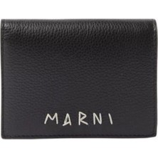 Marni Bifold Calfskin Deri Cüzdan, El Dikişli Logo Detaylı