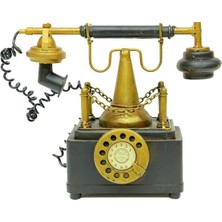 Dekoratif Metal Telefon Kumbaralı Biblo Hediyelik