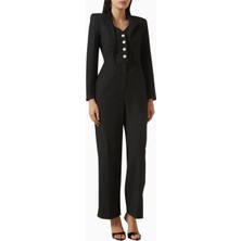 Notebook Paolo Jumpsuit, Geniş Paça ve Düğmeli Terry-Rayon Tulum, Şık ve Modern Tasarım