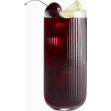 Crate & Barrel Symphony 16 Oz Flütlü Highball Bardağı, El Üflemeli Şeffaf Cam, Lüks Sofra Koleksiyonu
