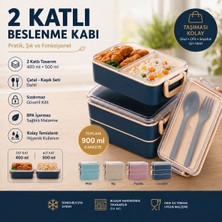 Titiz Leon Life 2 Katlı Fely Beslenme Kabı 400 ml + 500 ml Beslenme Kutusu