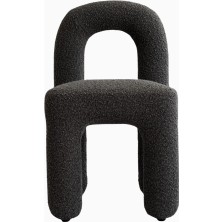 101 Copenhagen Daiku Dining Chair Koyu Gri, Dekoratif Modern Tasarım Yemek Sandalyesi