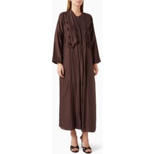 Ruya Studio Şık ve Hafif Tencel Voile Abaya Bead Süslemeli Uzun Kollu Moda Ürünü