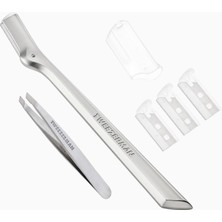 Tweezerman Mini Slant Tweezer-Brow Razor Set Kaş Şekillendirici Silver