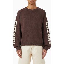 Cherry La Crewneck Sweater, Kahverengi Pamuklu Yuvarlak Yaka, Rahat & Şık Tasarım