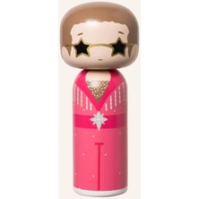 Lucie Kaas Elton John Dekoratif Figür, Kokeshi Tarzı, 14,5 cm El Boyamalı
