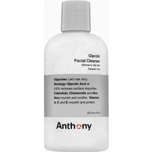 Anthony Glycolic Facial Cleanser, Paraben Içermeyen, Glykolsäureli Lüks Yüz Temizleyici