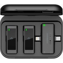 Powerology Mfi Çift Kablosuz Lavalier Mikrofon, Lightning/type-C, 12 Saat