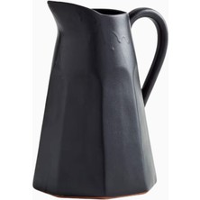 Crate & Barrel Stevey Siyah Sürahi 103 Oz, Leanne Ford Tasarımı El Yapımı Seramik Sürahi