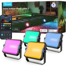 Govee Rgbıc Akıllı Dış Mekan LED Spot Işık 4’lü Paket, IP66, Alexa & Google Uyumlu, 1000 Lm