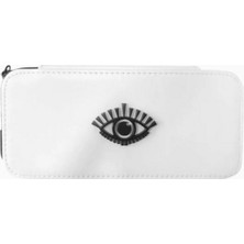 By Mina Al Sheikhly Ma Minimalist Vanity Case, Beyaz Lüks Deri Makyaj Çantası