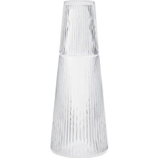 Stelton Pilastro Oluklu Cam Sürahi 1l, Art Deco Stil, Danimarka Tasarımı, Bulaşık Makinesinde Yıkanabilir
