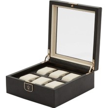Wolf Palermo 6'lı Deri Saat Kutusu USB Şarj Girişli Kilitli 23X22X9 cm