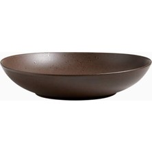 Crate & Barrel Craft Espresso Seramik Alçak Kase, 46 Oz Kapasiteli Lüks El Sırlı Sofra Tasarımı