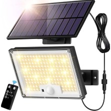 Sigrill Hareket Sensörlü Güneş Enerjili Işıklar, 172 Led, IP65 Su Geçirmez, 5m Kablolu Sıcak Işık