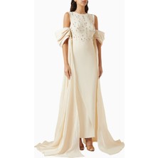 Ac By Aanchal Chanda Embellished Off-Shoulder Maxi Kadın Elbise