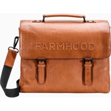 Farmhood Memphis Deri Xxl Evrak Çantası, 3 Bölmeli, 39 Cm, Yüksek Kaliteli Hakiki Deri