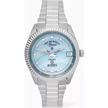 West End Watch Co Classics Automatic 32 mm Otomatik Saat, Mavi & Gümüş, Elmas Detaylı